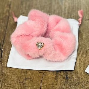 Living free scrunchie faux candy pink fur